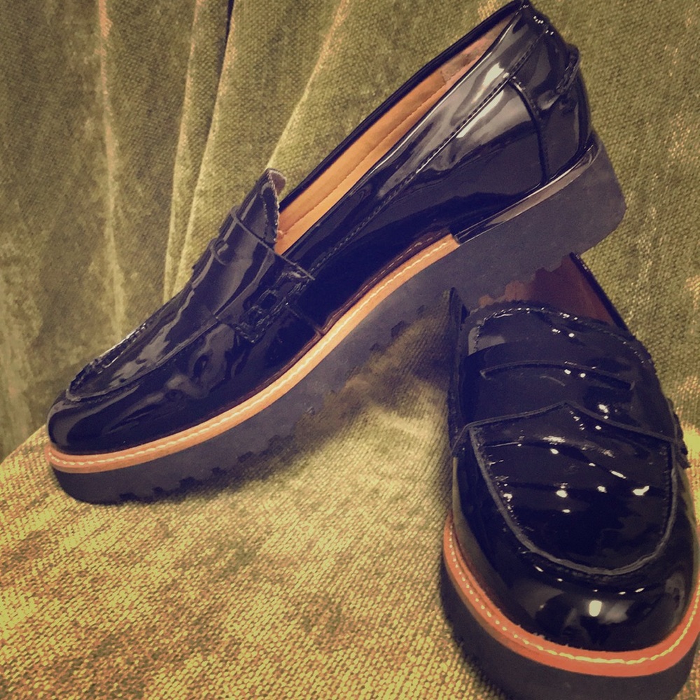 Franco Sarto black patent penny loafer- 6